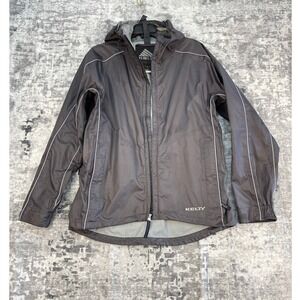 Kelty Men's Grey Nylon Hooded Rain Jacket‎ Size Medium Outdoor Adventure